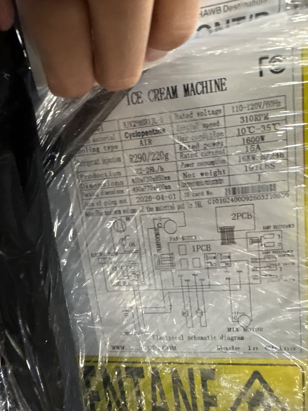 Photo 1 of ***does not turn on! Parts only ***GSEICE Commercial Soft Serve Ice Cream Machine, 3 Flavor Countertop 2x8L