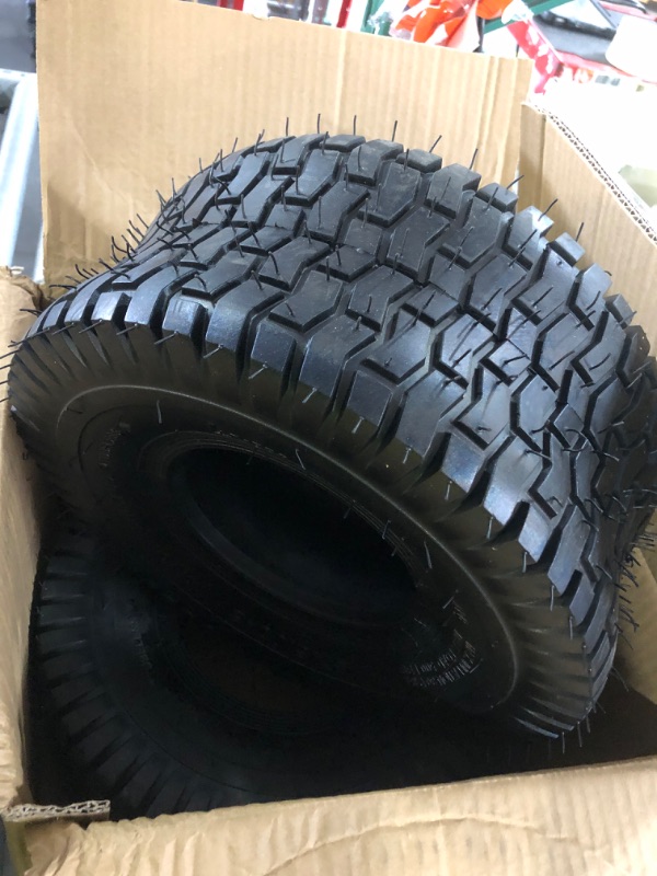 View 2 of ***STOCK PHOTO FOR REFERENCE ONLY***
2 Pack 11x4.00-5 Lawn Mower Tires Tubeless 4PR Turf Saver Tires for Garden Tractor Riding Mower Dump Cart