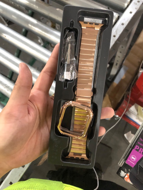 Photo 1 of ***STOCK PHOTO FOR REFERENCE ONLY***
iiteeology Compatible with Apple Watch Band 46mm Series 11 Series 10, Upgraded Stainless Steel Band with iWatch Screen Protector Case for Men Women Rose Gold/Rose Gold