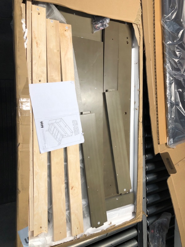 View 3 of ***PARTIAL SET*** Ball & Cast Twin XL Size Murphy Bed Cabinet Bed with Desk,Wall Hideaway Chest w/LED Light and USB Charging Station,Space-Saving,Wood Bedframe Furniture for Small Space,Gray
