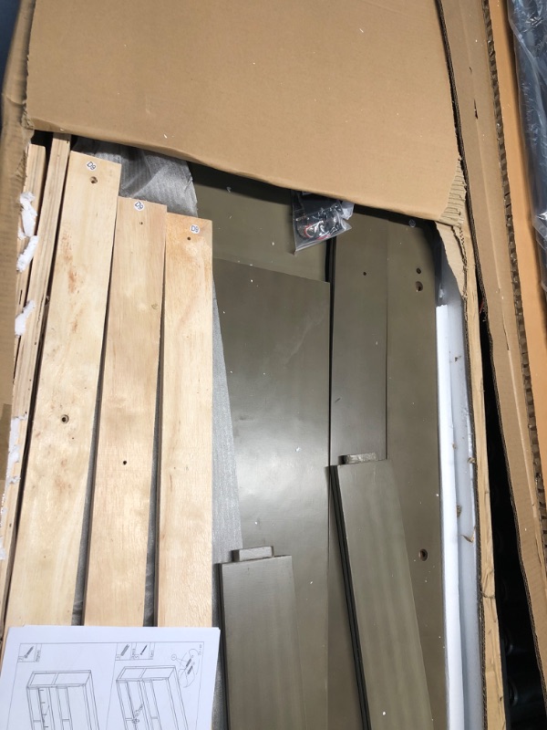 View 2 of ***PARTIAL SET*** Ball & Cast Twin XL Size Murphy Bed Cabinet Bed with Desk,Wall Hideaway Chest w/LED Light and USB Charging Station,Space-Saving,Wood Bedframe Furniture for Small Space,Gray