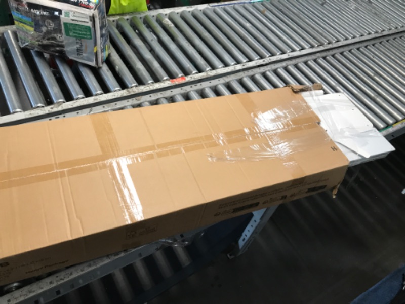 Photo 1 of *** PARTS ONLY *** TIQLAB 55 * 28 Inch Standing Desk with Four Drawers, Electric Sit Stand Table, Stand Up Desk Adjustable Height with Storage Shelf, Splice Board, White