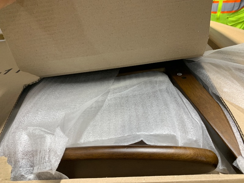 Photo 1 of ***FACTORY SEALED - OPENED FOR INSPECTION***Lexicon Mid Century Modern Chair Velvet Accent Chair for Living Room Chair w/Solid Wood Armrests and Legs, Cushioned Seat and Backrest, Reading Chair and Lounge Chair for Bedrooms/Studios, Brown