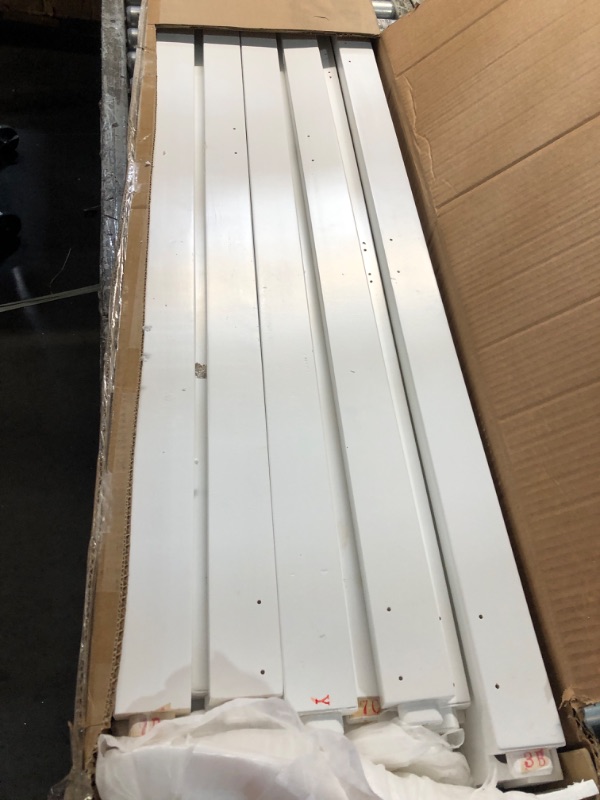 Photo 1 of ***MISSING HARDWARE***PVWIIK Full Murphy Bed with Storage Drawer,Solid Pine Murphy Foldable Bedframe for Home Office, Studio or Guest Room,Multi-Functional Cabinet Bed Frame,White-Walnut