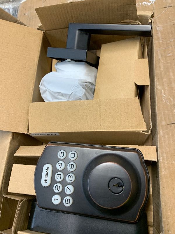 Photo 1 of ***STOCK PHOTO FOR REFERENCE ONLY, DIFFERENT KEYPAD***Veise VE027-L Built-in WiFi Smart Lock with Handles, Fingerprint keyless Entry Door Lock Set, App Remote & Voice Control, Electronic Deadbolt for Front Door, Touchscreen Keypad, Auto Lock, Matte Black