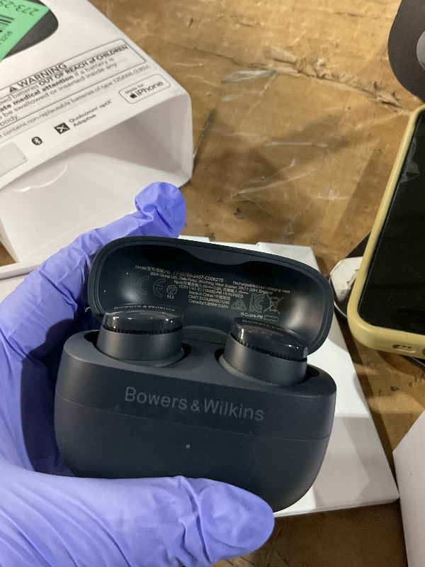 Photo 1 of ***NONFUNCTION**Bowers & Wilkins Pi6 Wireless Earbuds-Storm Grey, in-Ear Wireless Bluetooth Earphones with aptX Adaptive & 12mm Drivers, Bespoke Active Noise Cancelling Earbuds, 3 Built-in Mics, 15-Min Quick Charging