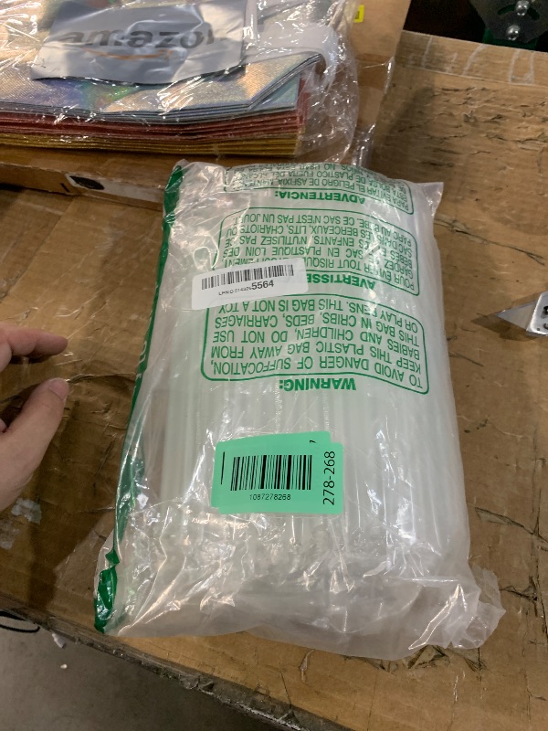 Photo 1 of [Individually Wrapped] ANGLED TIPS 100 Pcs Clear Disposable Jumbo Smoothie Straws, Wide Plastic Milkshakes Drinking Straws, BPA FREE (8.27" Long and 0.43" Diameter)