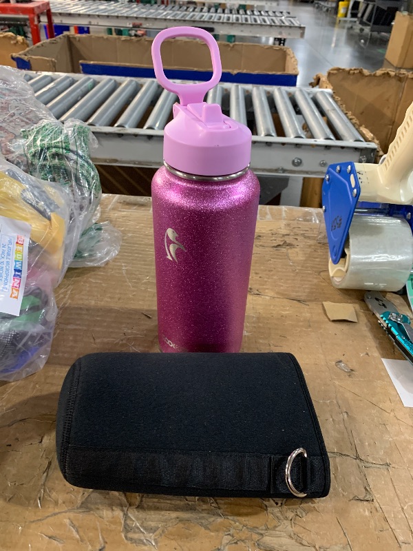 Photo 1 of ***STOCK IMAGE FOR REFERENCE***
Coolflask 40 oz Water Bottle Insulated with Straw & 3 Leakproof Lids