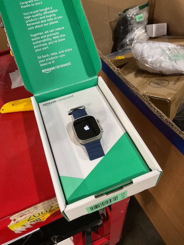 Photo 1 of ***Activation/iCloud Locked ***. Apple Watch Ultra 2 [GPS + Cellular, 49mm] - Titanium Case with Blue Ocean Band, One Size (Renewed Premium)