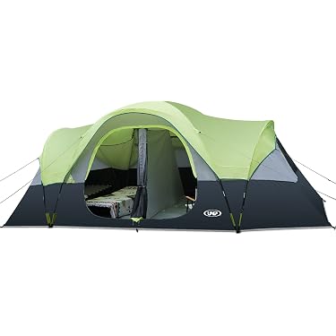 Photo 1 of ***DAMAGED - SEE NOTES/PICTURES*** ***STOCK PHOTO FOR REFERENCE ONLY*** UNP Camping Tent 10-Person-Family Tents, Parties, Music Festival Tent, Big, Easy Up, 5 Large Mesh Windows, Double Layer, 2 Room, Waterproof, Weather Resistant, 18ft x 9ft x78in
