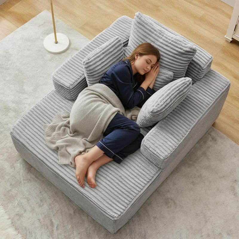 Photo 1 of ***STOCK PHOTO FOR REFERENCE ONLY*** Trygoal Sleeper Sofa Bed with Adjustable Backrest & Side Pockets, Gray