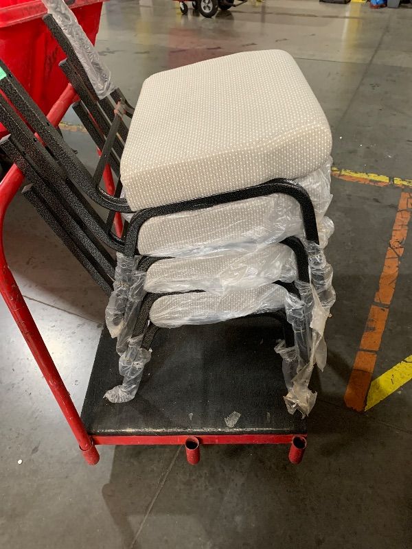 Photo 1 of ***MISSING PARTS***
Missing Chair Backs
Flash Furniture 4 Pack HERCULES Series 21''W Church Chair in Gray Dot Fabric - Silver Vein Frame