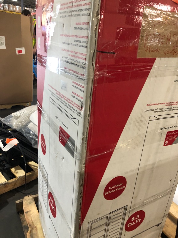 Photo 1 of ***TRUCK/TRAILER PICKUP ONLY***Frigidaire Upright Freezer, 6.5 cu. ft., Deep Freeze, Vinyl Coated Metal with Wire Shelving, Compact for Kitchen, RV, Dorm, Cabin, and Trailer, Platinum Design Series, Silver - 21D x 23W x 56H