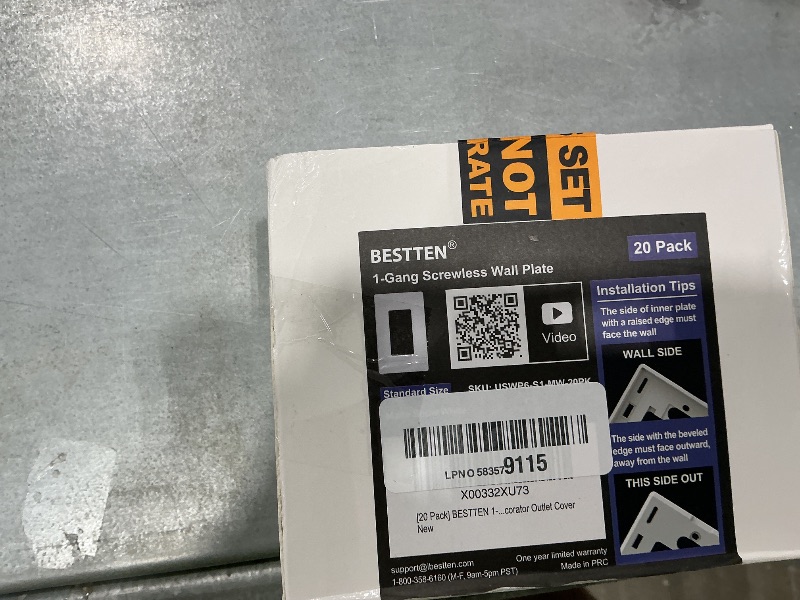 Photo 1 of (20 Pack) BESTTEN USWP6 Matte Snow White Series, 1-Gang Screwless Wall Plate, Decorator Outlet Cover, Decor Switch Plate, H4.69” x W2.91”, for Dimmer, USB, GFCI, Receptacle
