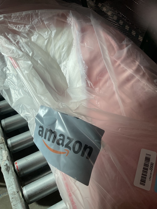 Photo 1 of 1 MIDDLE ONE Body Pillow, Bolster Pillow with Removable Velour Cover, Long Round Roll Cylinder Pillow for Bed, 35" x 7.87", Pink