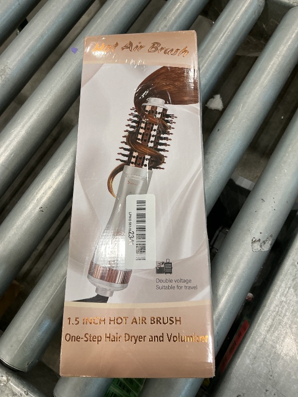 Photo 1 of 1.5 Inch Barrel (2.8'' Plus Bristles) Dual Voltage(110~250V) Round Brush Blow Dryer for Should Length Hair, Hair Dryer Brush with European Plug Adapter, 4-in-1 Negative Ionic One Step Volumizer Dryer