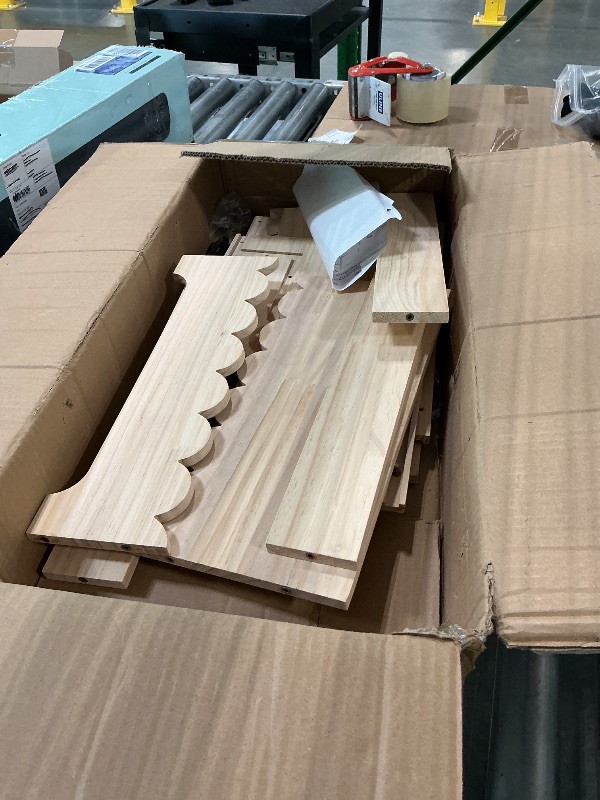 View 5 of ***DAMAGE CANT BE ASSEMBLED SOLD FOR PARTS FINAL SALE 9/4*** SpaceAid 4-Tier Scalloped Bookshelf, Montessori Bookcase for Toddlers, Wooden Book Shelf Organizer Display Furniture for Kids Rooms, Playroom, Nursery and Classroom, 29.6“ Wide, Natural