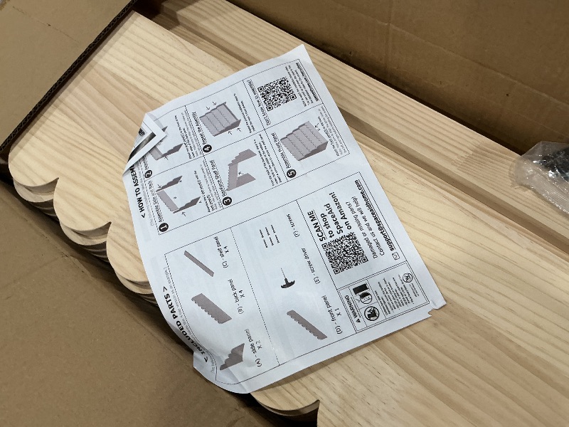 View 3 of ***DAMAGE CANT BE ASSEMBLED SOLD FOR PARTS FINAL SALE 9/4*** SpaceAid 4-Tier Scalloped Bookshelf, Montessori Bookcase for Toddlers, Wooden Book Shelf Organizer Display Furniture for Kids Rooms, Playroom, Nursery and Classroom, 29.6“ Wide, Natural