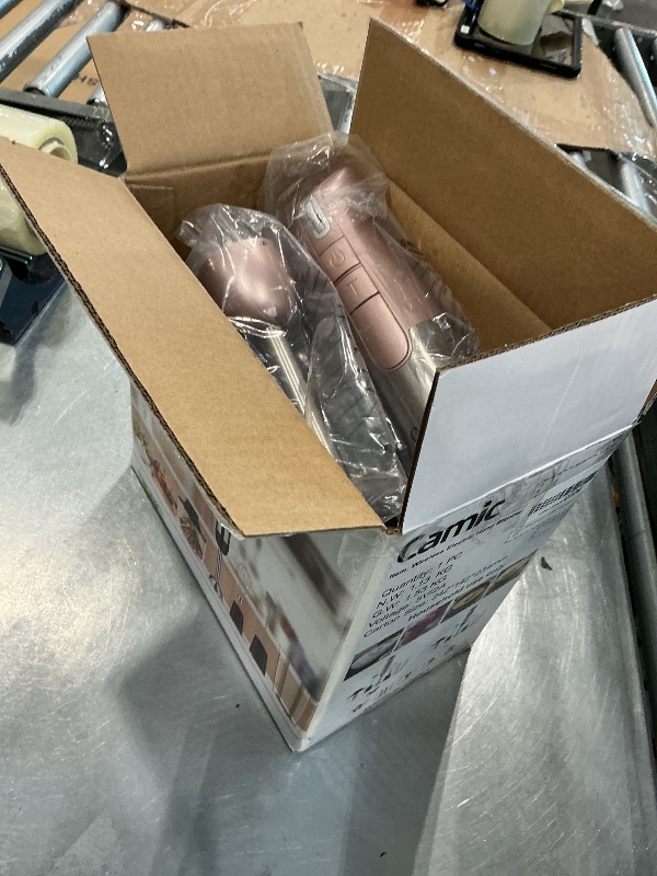 Photo 1 of [DAMAGED]
Camic Hand Blender, Cordless Immersion Blender with 6 Speeds, 4 in 1 Portable Mixer Electric Handheld Mixer with Blender, Chopper, Whisk, Frother for Soup, Smoothies, Baby Food and Puree (Champagne)