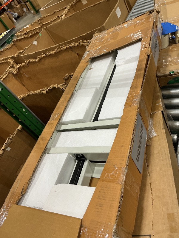 View 2 of [MISSING PARTS] HTC HRT-70 Adjustable Folding Roller Conveyor Table 66-Inch length by 15-Inch wide 17-Ball Bearing Rollers , White