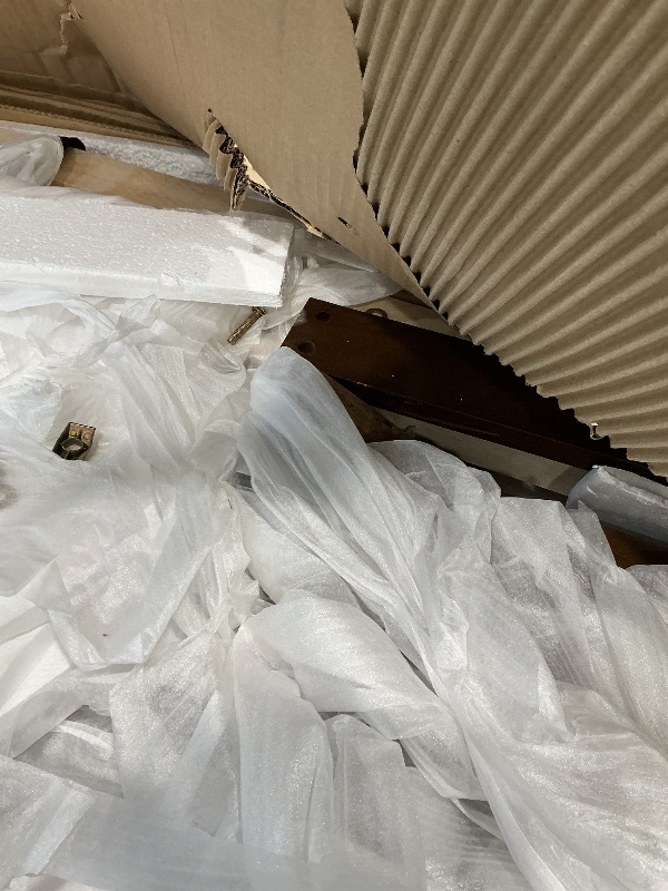 View 2 of [partial set ] Off-white and brown bed set size queen