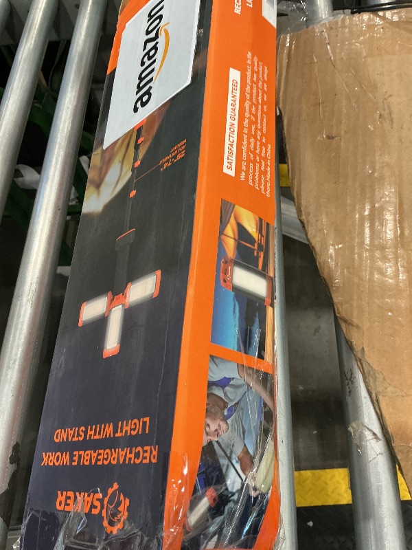 Photo 1 of [Missing light topper] Saker Portable Camping Light with Stand 12000mAh 73.2" Rechargeable Work Light 3200 Lumen Camp Lanterns with Bag for Garage, Outdoor Work, Emergency Power Outages, Fishing LD10 Orange