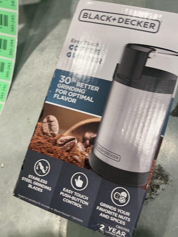 View 2 of [SOLD FOR PARTS] BLACK+DECKER One-Touch Coffee & Spice Grinder with Stainless Steel Blades