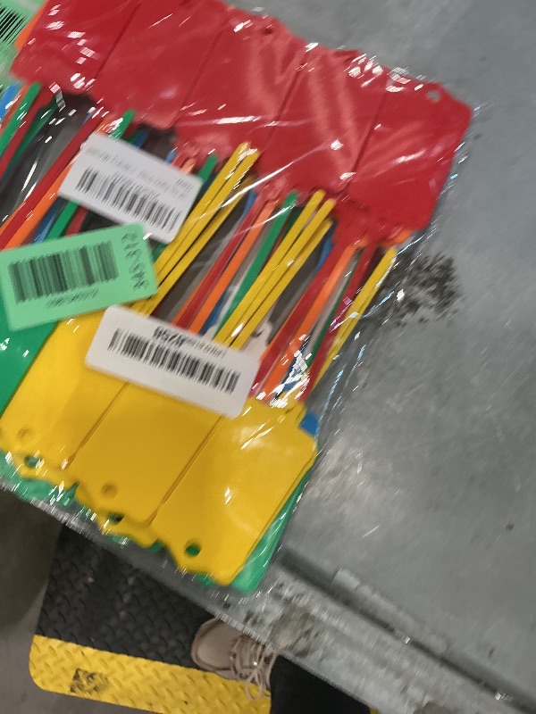 Photo 1 of 100 Pcs Plastic Shipping Tags, 2.44 x 1.45 Inch Writable Blank Hanging Tags with Sealing Strap, Waterproof Sealing Shipping Labels for Luggage Logistic Keys Information Identity, Multicolor
