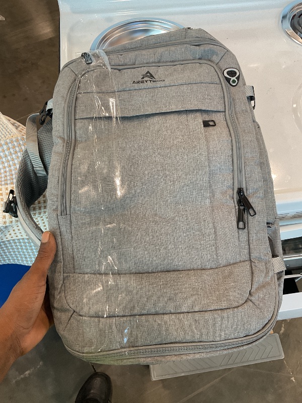 Photo 1 of [DAMAGED HANDLE] 55L Travel Laptop Backpack for Men, Extra Large Backpack, Big Capacity Carry On Backpack, 18 Inch Laptop Backpack with USB Charge Port Water Resistant Luggage Computer Daypack College Bag, Grey