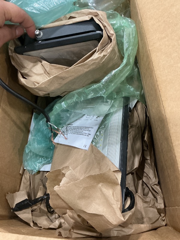 Photo 1 of [Exposed Wiring, repair first!] Olafus 2 Pack 150W LED Flood Light Outdoor, 15000LM Super Bright Work Lights Plug in, 6500K, IP66 Waterproof Exterior Floodlight for Stadium Yard Barn