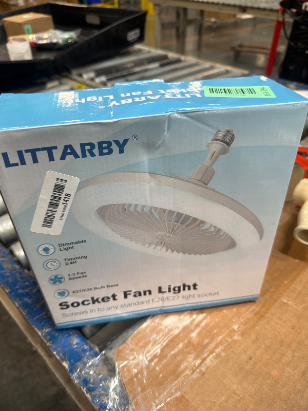 View 2 of [SOLD FOR PARTS] LITTARBY Socket Fan Light with Remote