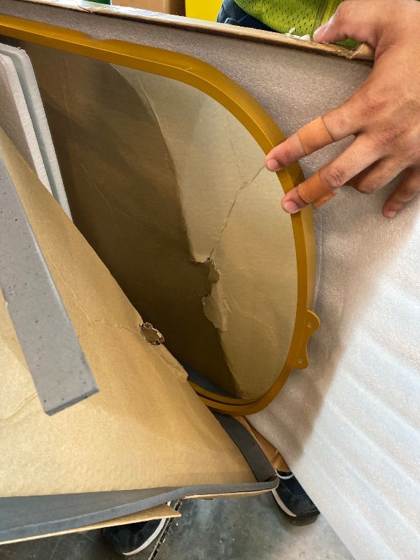 View 5 of [Just Frame and mirror, missing the designed part] Melodieux 64" Arched Full-Length Mirror - Gold