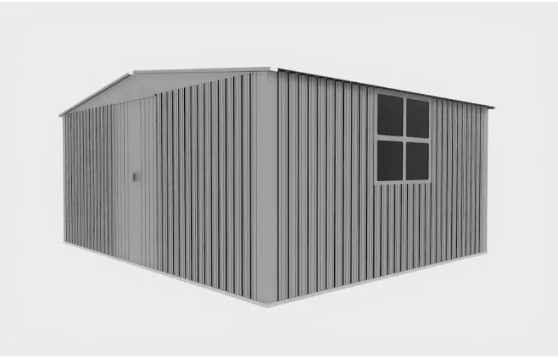 View 1 of [PARTS ONLY] Multifunctional 12ft x 14ft Grey Outdoor Storage Shed Serves as Both Metal Shed and Firewood