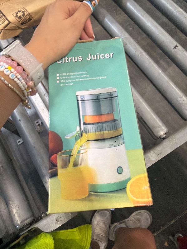 View 2 of [HEAVILY USED] Anricom Electric Juicer - Portable Rechargeable Citrus Juicer (Green)