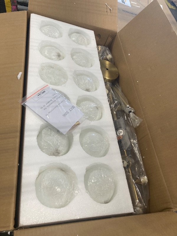 View 2 of ***SIMILAR ITEM***
Ecoillumix Glass Globe Sputnik Chandelier, 16-Light Mid Century modern chandeliers, Dining room Chandelier Over Table with Milk White Glass, 40" Linear Chandeliers for Dining Room, Kitchen Island-gold