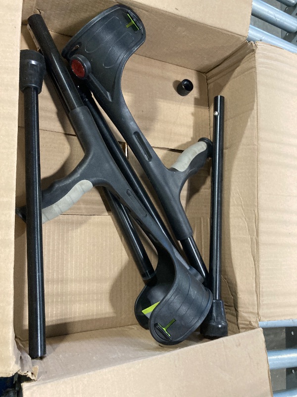 Photo 1 of ***MISSING PARTS TO PUT TOGETHER/// SOLD FOR PARTS/// FINAL SALE****Forearm Crutches for Adults,Open Cuff,Handle with Light Reflector,Foldable and Height-Adjustable Elbow Crutches,High Density Sturdy Aluminum,A Pair, Black