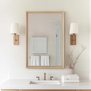 Photo 1 of ** SIMILAR ** Oak Wood Effect Framed Wall Mirror, 20x30 Rectangle Mirror