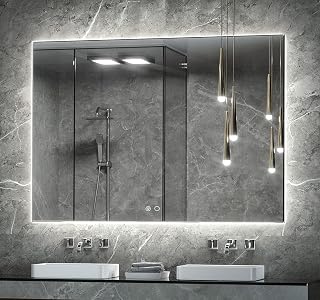Photo 1 of  ** SIMILAR ** Keonjinn  Backlit Mirror for Bathroom, Dimmable Lighted Mirror
6000K Bright Daylight, Anti-Fog, CRI90+ HD Tempered Glass, IP44 Waterproof, Hight Lumen, Mounted Vertically/Horizontally