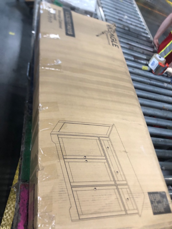 Photo 1 of ***FINAL SALE NO RETURN***VASAGLE Siren Collection - Buffet Cabinet, Farmhouse Coffee Bar Cabinet with 2 Drawers, Adjustable Shelves, 3 Doors, Sideboard, 15.8 x 42.1 x 31.8 Inches, Taupe Brown ULSC531TA01S