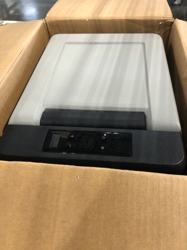 Photo 1 of **See Clerk Notes** VEVOR 12 Volt Car Refrigerator Fridge, 9 L Single Zone Portable Freezer, -4?-68? Adjustable Range, 12/24V DC and 100-240V AC Compressor Cooler for Outdoor, Camping, RV, Grey