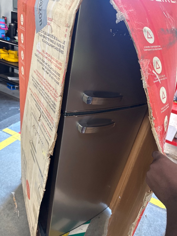 View 4 of **FACTORY SEALED* Frigidaire, 2 Door Apartment Size Refrigerator/Freezer Combo, 7.5 cu ft, Platinum Series, Stainless, 23" D x 21.5" W x 55.5" H