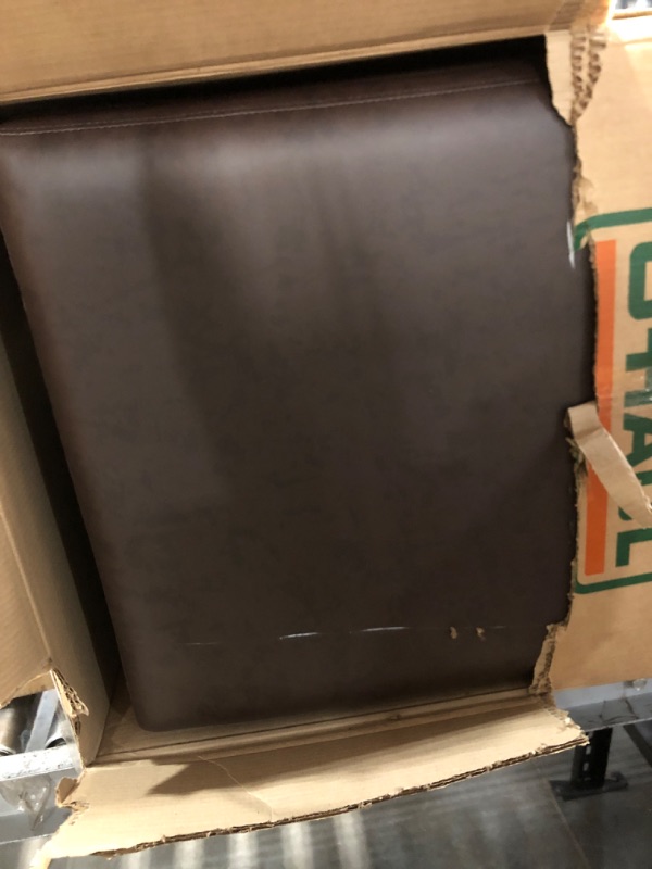 View 4 of ***DAMAGED - SEE NOTES/PICTURES***BRIAN & DANY 30 Inches Storage Ottoman Bench, Faux Leather Ottoman with Storage, Folding Bench Shoe, Foot Rest Stool, for Living Room, Brown