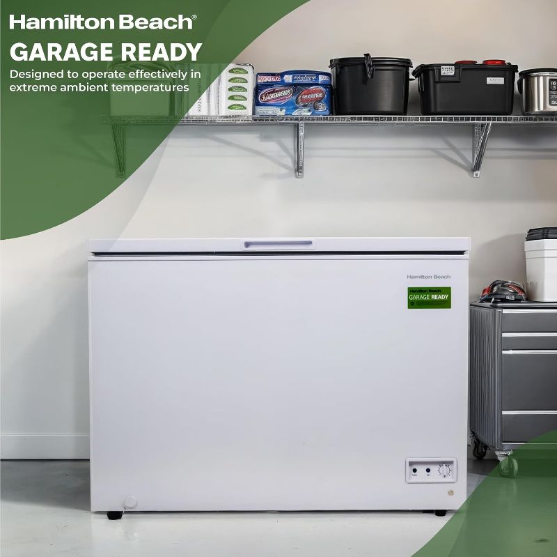 View 1 of *** TRUCK/TRAILER PICK UP ONLY ***Hamilton Beach HBFRF1006 Chest Freezer - Adjustable Thermostat - Removable Vinyl Coated Wire Basket - Easy Defrost Drain