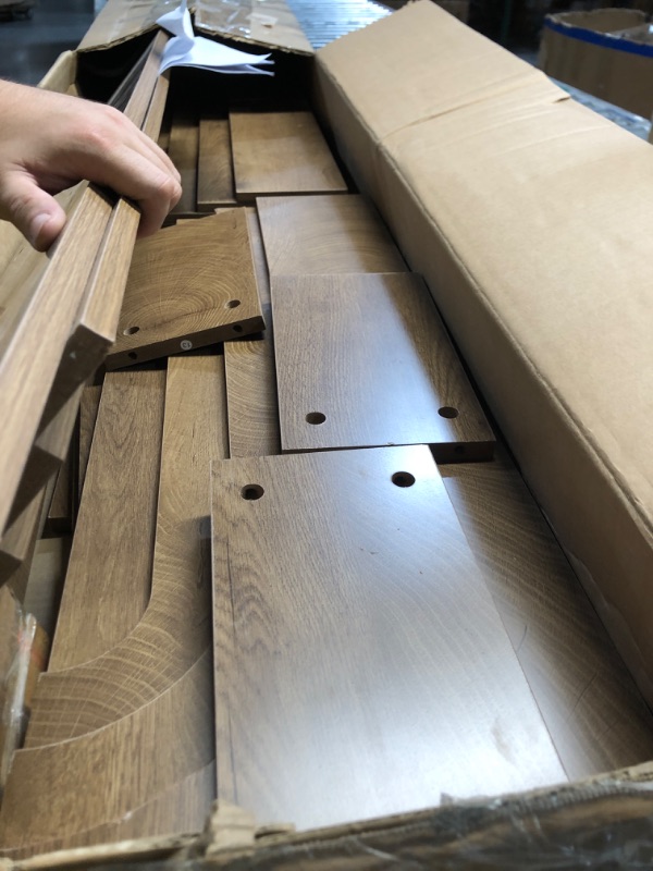 View 3 of ***MISSING PARTS***LITTLE TREE 78.7" Console Table, Long Entryway Table, Modern Farmhouse Sofa Tables Narrow Long, Layered Curved Frame for Living Room, Foyer, Bedroom, Behind Couch, Rustic Light Oak