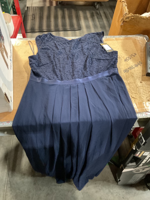 View 2 of ***STOCK PHOTO FOR REFERENCE ONLY*** Sassique Mother of Bride Floral Lace Maxi Dress Navy 3X