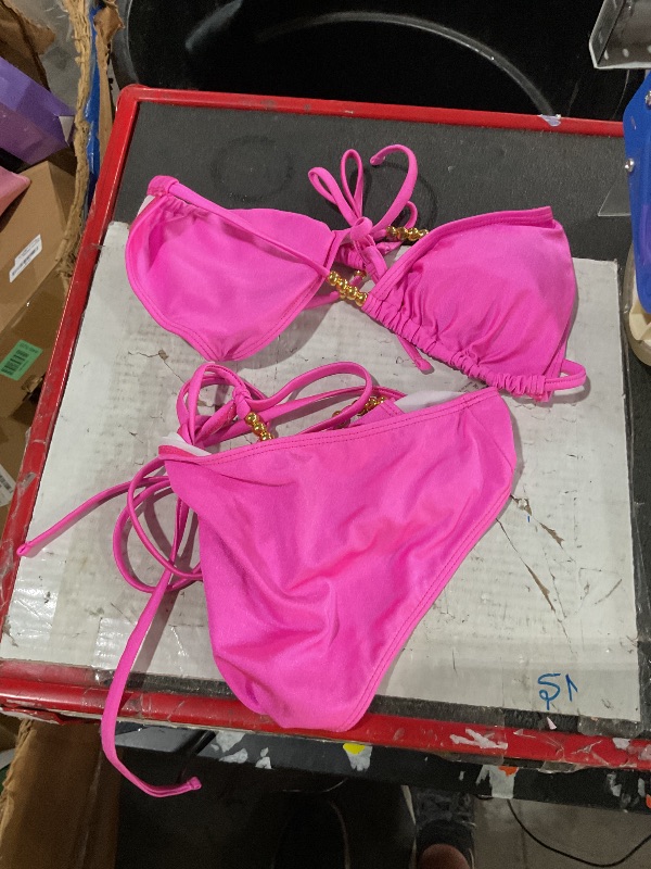 View 2 of ***STOCK IMAGE FOR REFERENCE***
Century Star Women Cute String Triangle Bikini Sets - Swimsuits Two-Piece Tie Side Bathing Suit Adjustable Ties Halter Swimwear A1 Hot Pink M