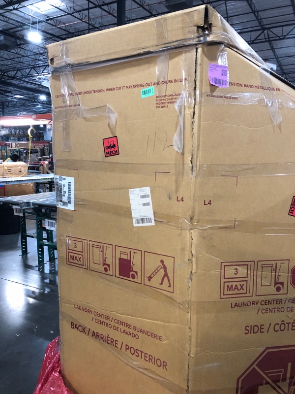 View 4 of ***TRUCK/TRAILER PICKUP ONLY*** GE GUD27ESSMWW Unitized Spacemaker 3.8 Washer with Stainless Steel Basket and 5.9 Cu. Ft. Capacity Electric Dryer, White
