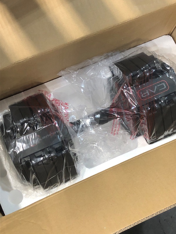 View 2 of ***PARTIAL SET - PRICE ADJUSTED***CAP ADJUSTABELL Adjustable Dumbbell Set, Premium Quick Select Adjustable Weights for Home Gym Strength Training, Hex, 55 LB Pair, Black Grip Handle