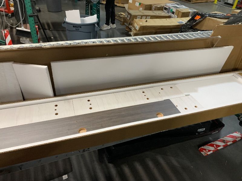 View 2 of ***FACTORY SEALED***Pmnianhua Floating TV Console,78'' Wall-Mounted Media Console TV Cabinet Floating TV Stand Entertainment Shelf with Door and Storage (Grey-White) 