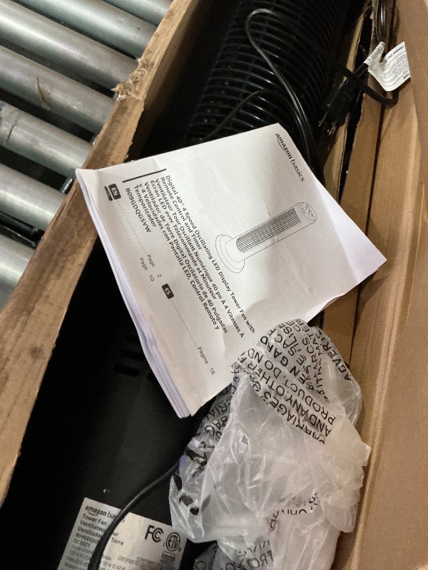 View 2 of *** DAMAGED ***
**PARTS ONLY**
Amazon Basics 40-Inch Oscillating Tower FaN